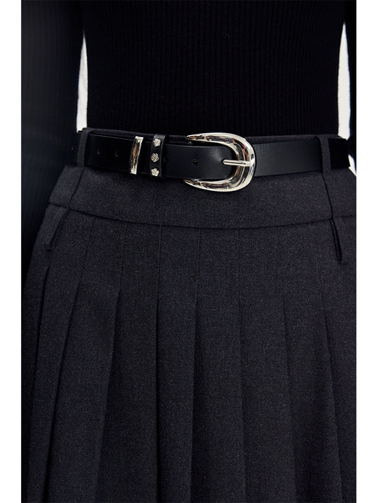 College Style - High Waisted A-Line Skirt