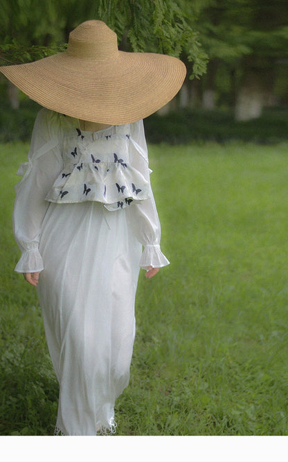 Vestido largo de hadas blancas