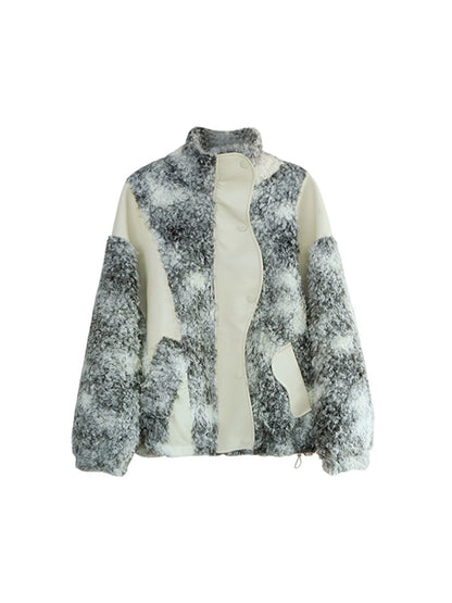 Ink and Salt Lamb Fur PU Jacket