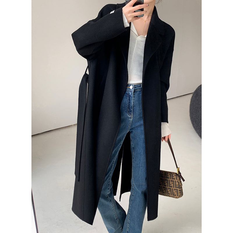 Mid-Length Wool Coat Set