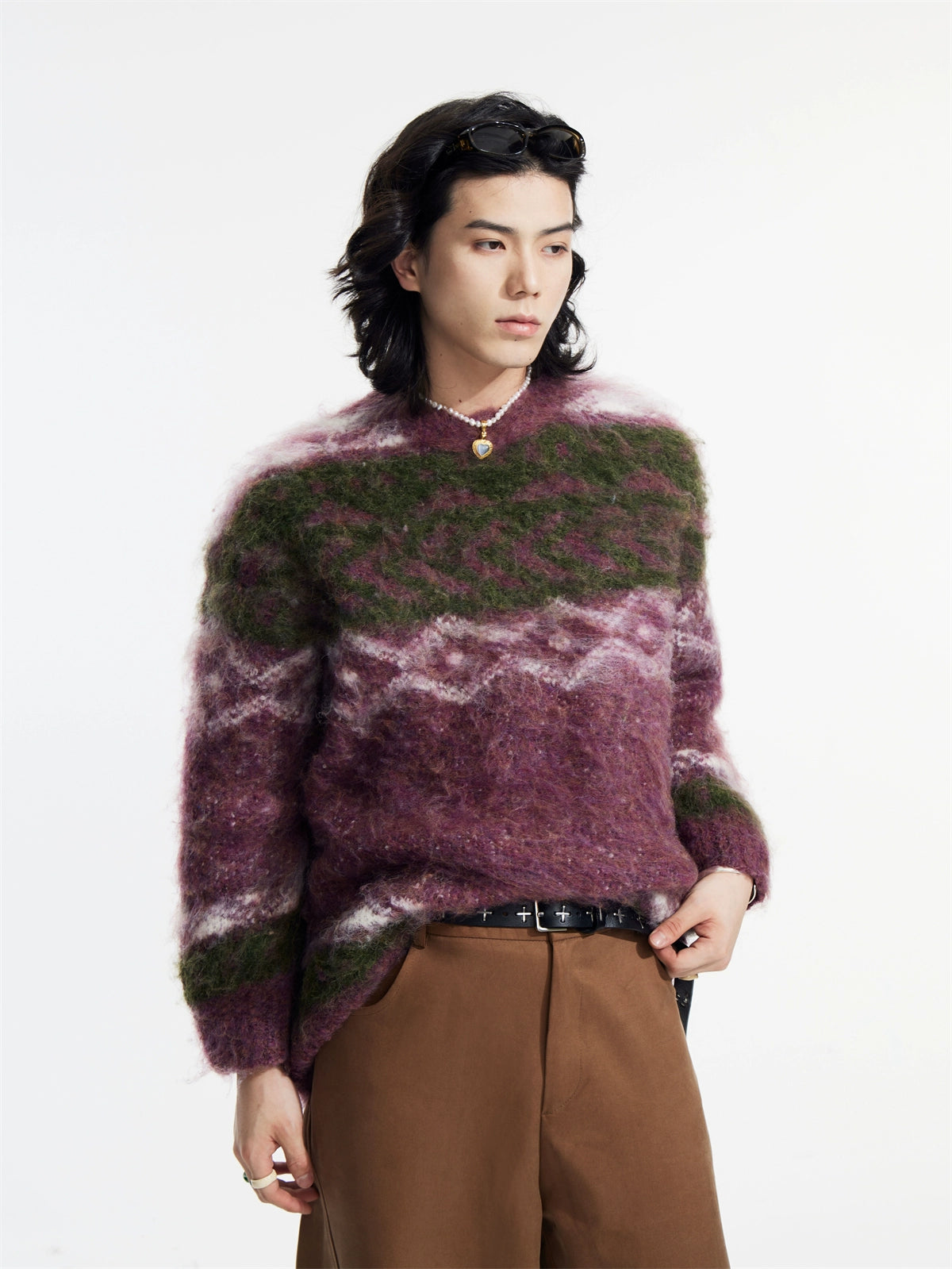 Lazy Style - Soft Glutinous Diamond Pattern Sweater