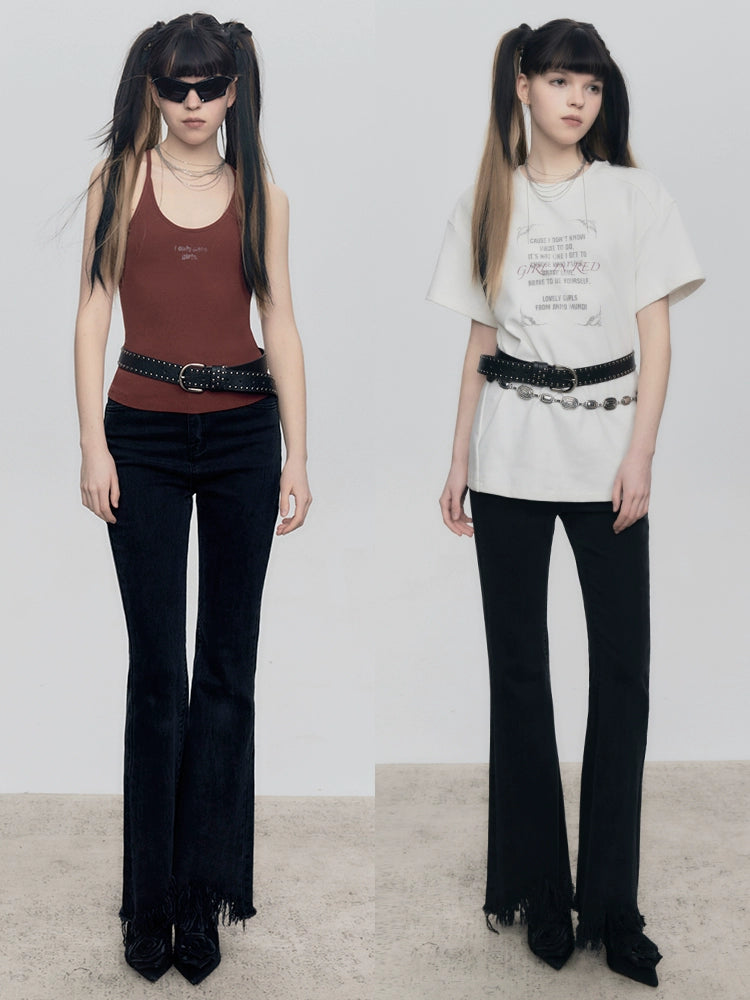 Vintage Double Waist Flare Jeans