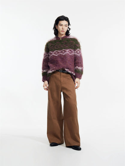 Lazy Style - Soft Glutinous Diamond Pattern Sweater