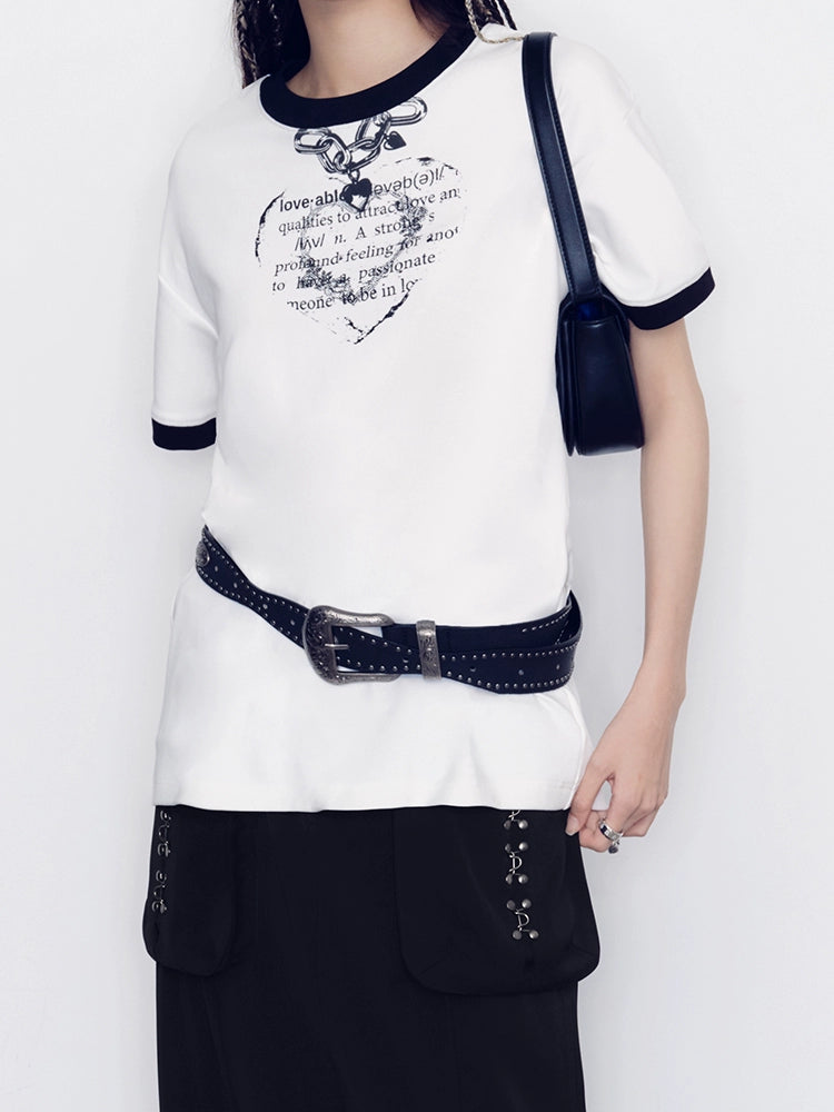 Yuan Love Chain imprimé Tee