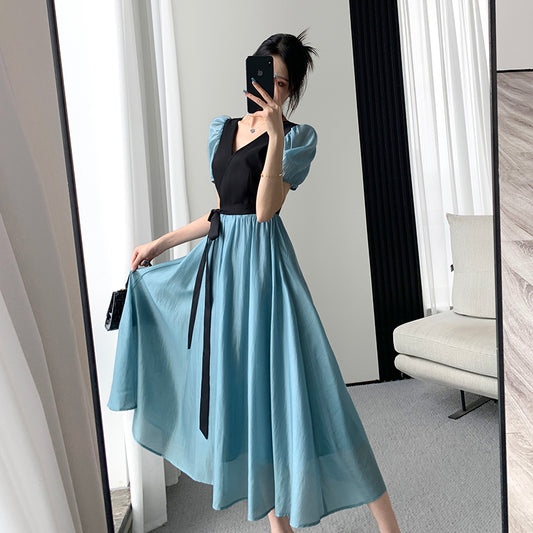 High-End Blue Long Dress