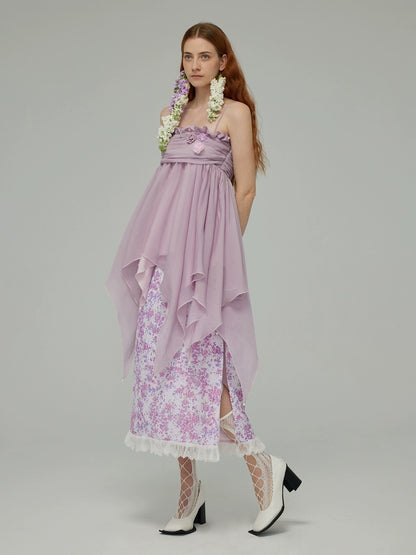 Cangyan Purple Pearl Strap Fairy Dress