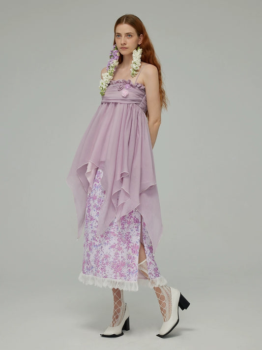 Cangyan Purple Pearl Strap Fairy Dress