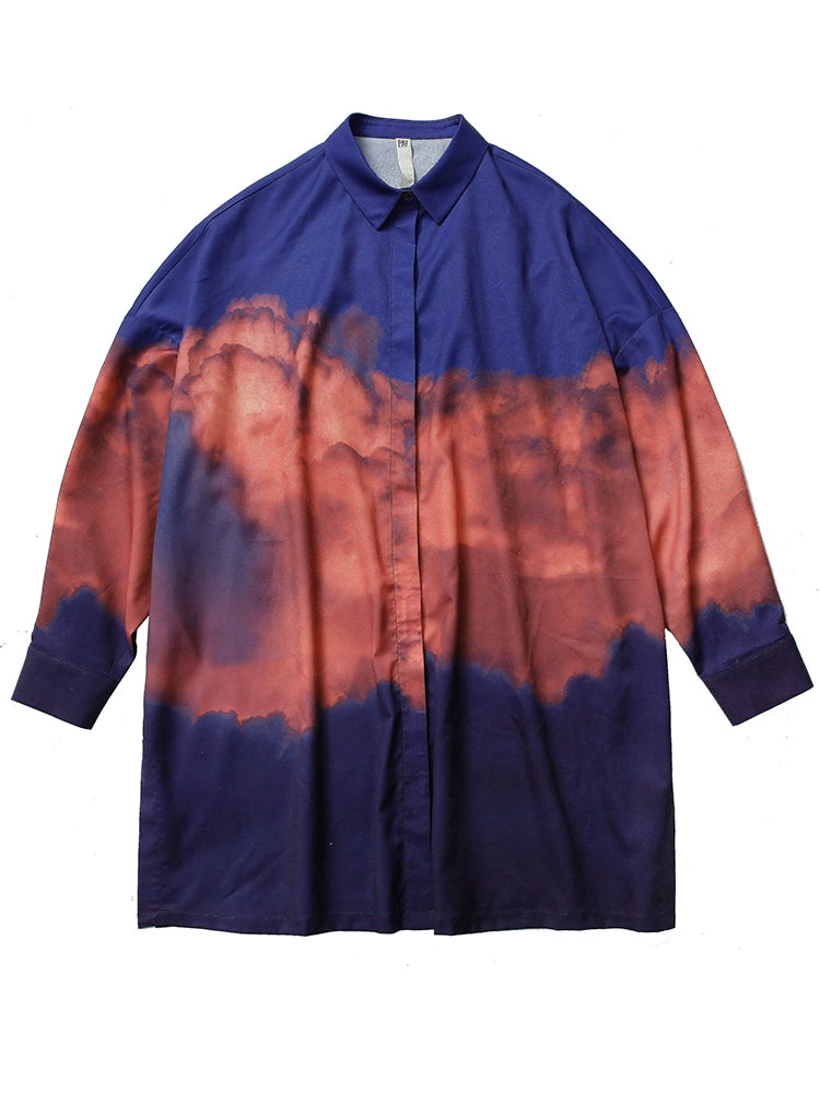 Robe de chemise d'automne des nuages ​​brûlants